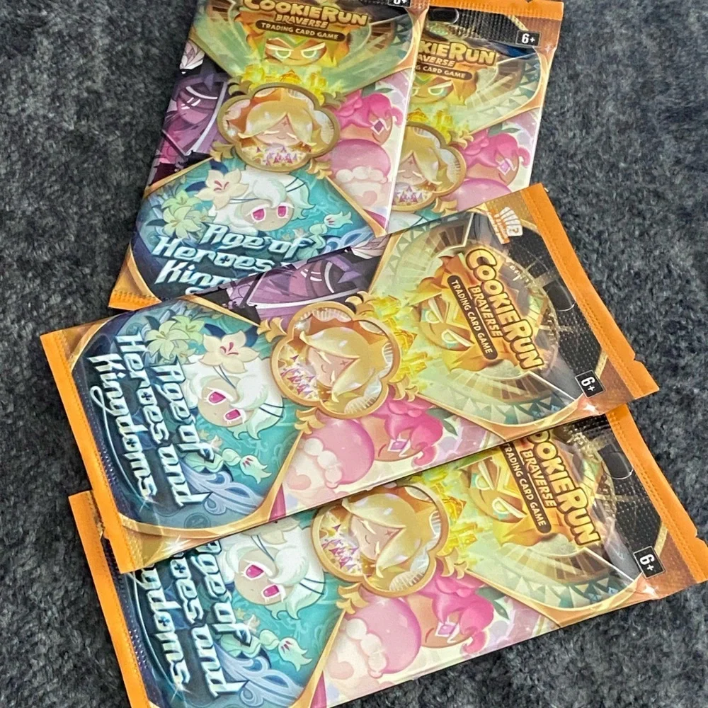The CookieRun Braverse TCG Age of Heroes and Kingdoms Booster SEALED 4 PACKS NEW